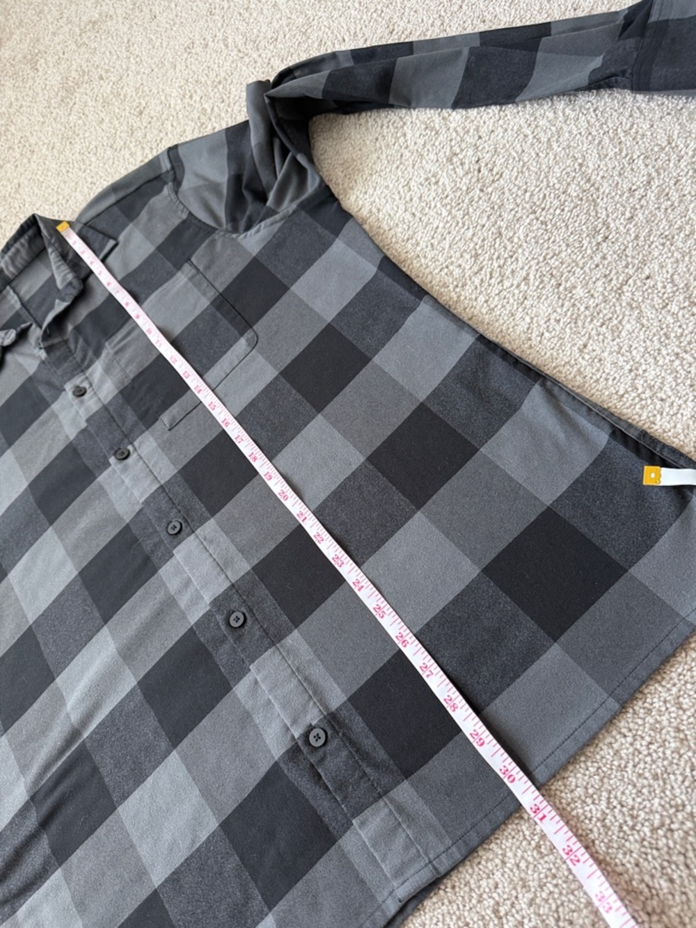 Lululemon Masons Peak Black Grey Flannel Button Up Shirt - Picture 10 of 10